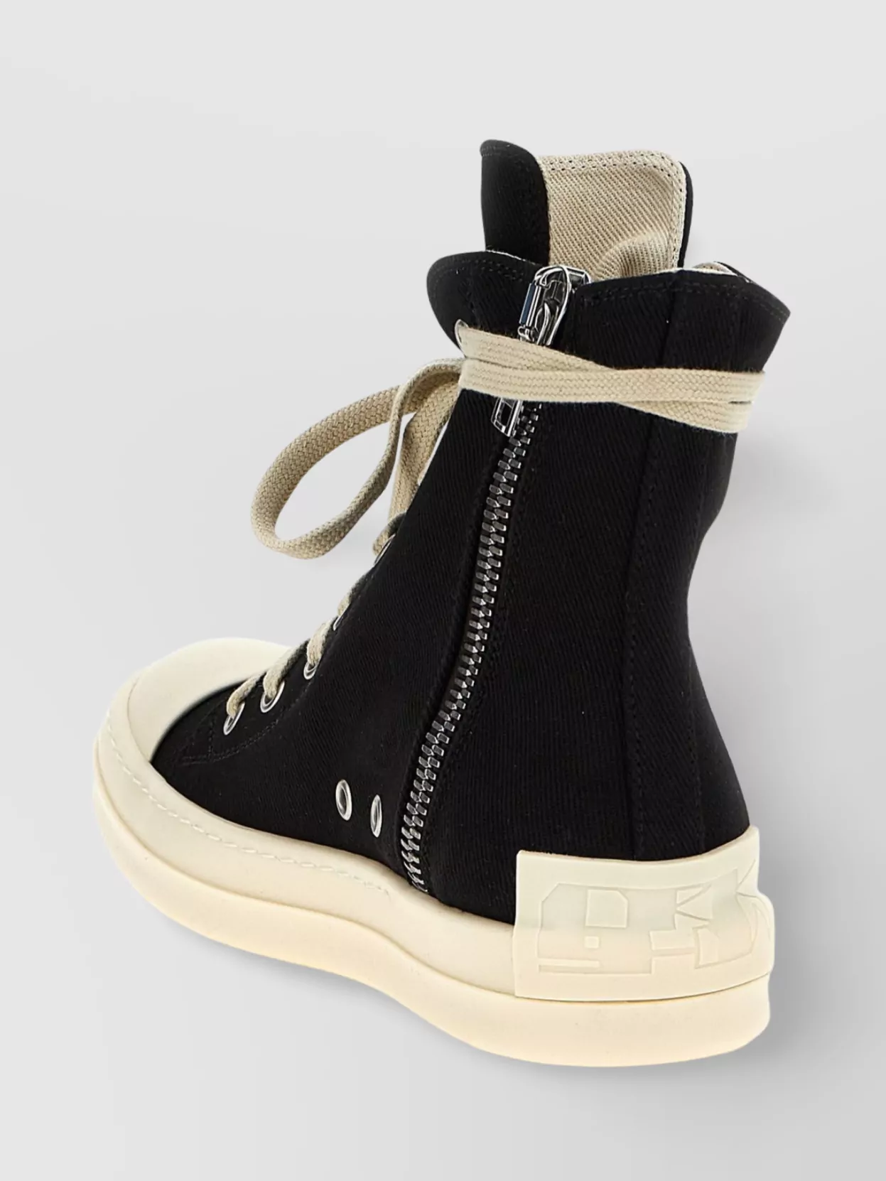 Rick Owens Drkshdw Lace Contrast High-Top Rubber Sole Sneakers