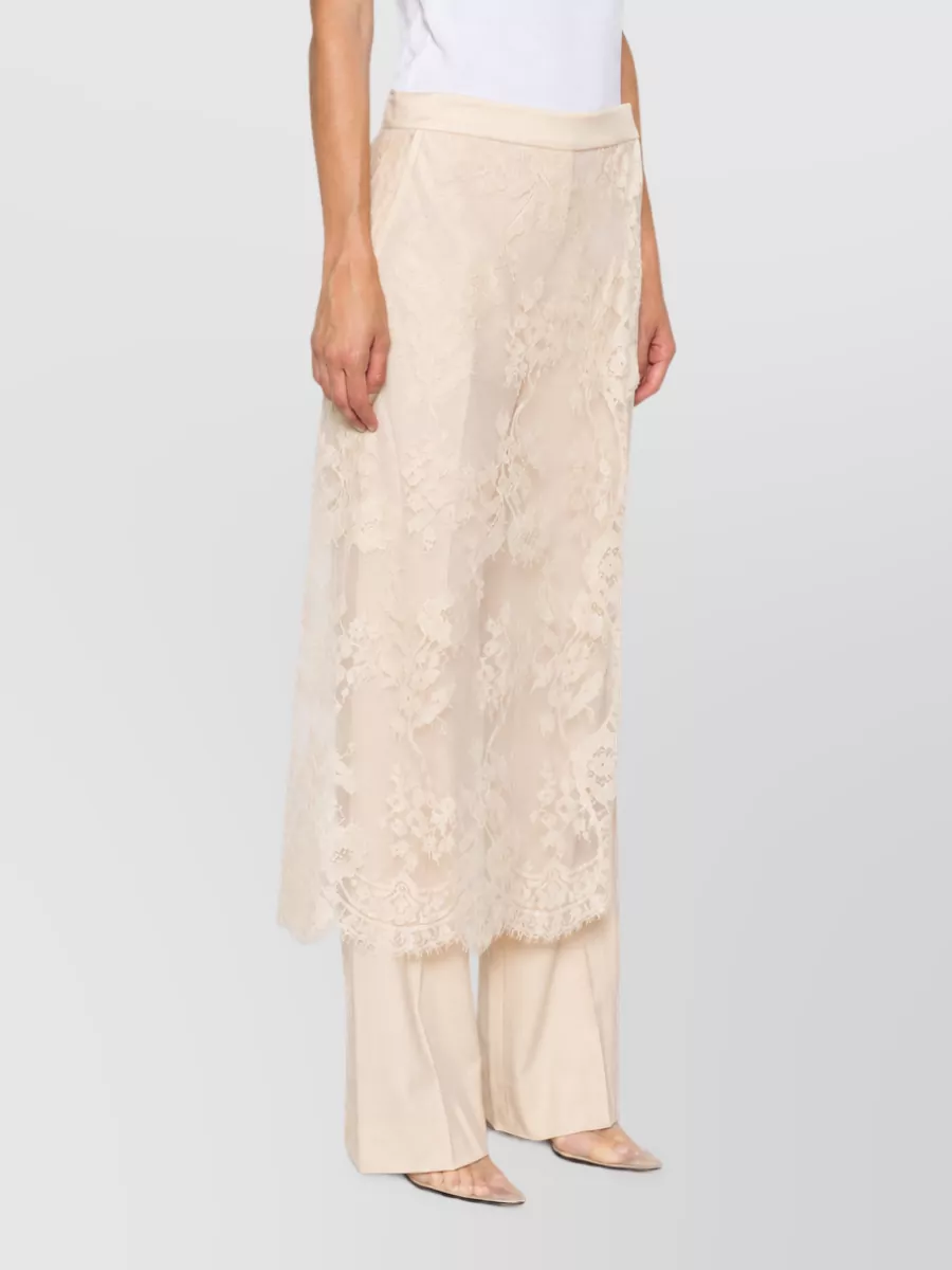 Zimmermann Wool Lace Straight-Leg Suit Trousers