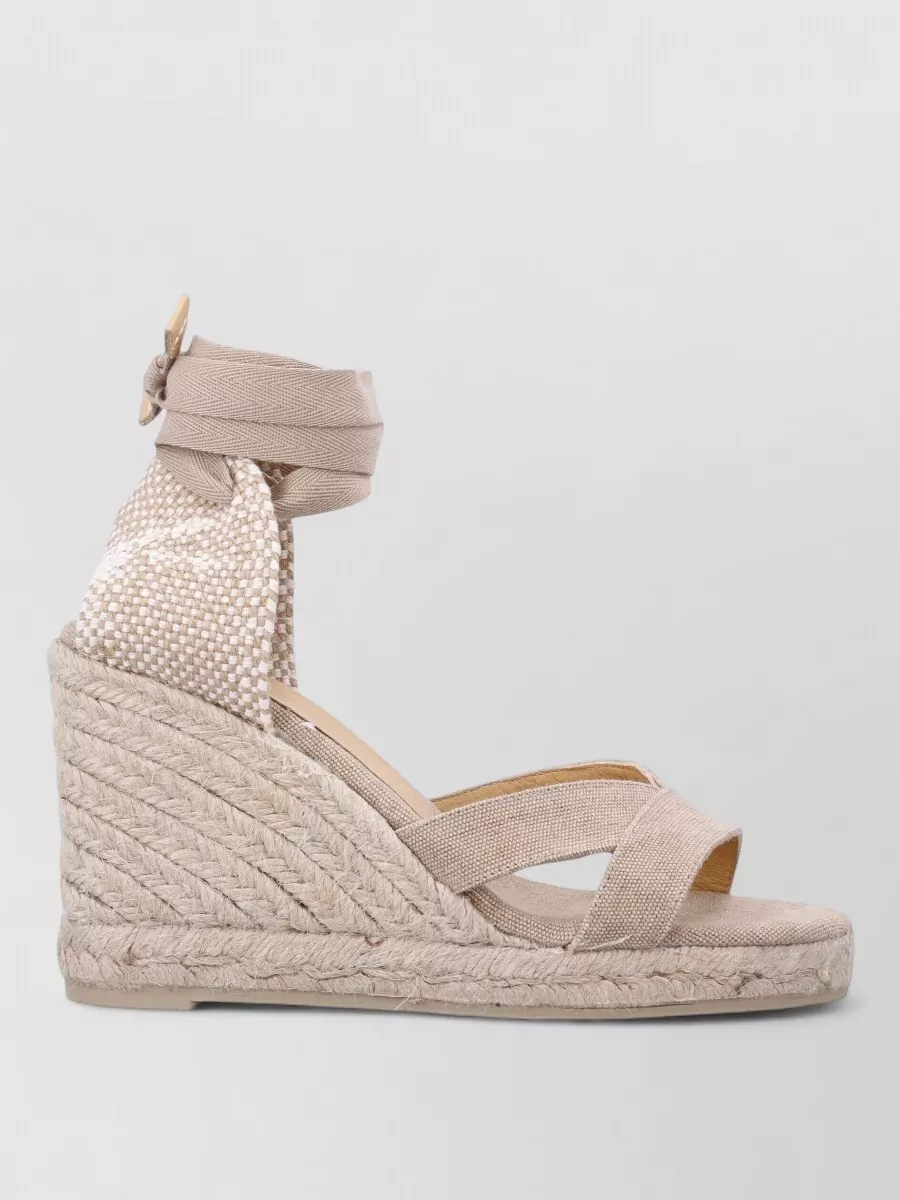 Castaner Cotton Canvas Wedge Espadrille Sandals
