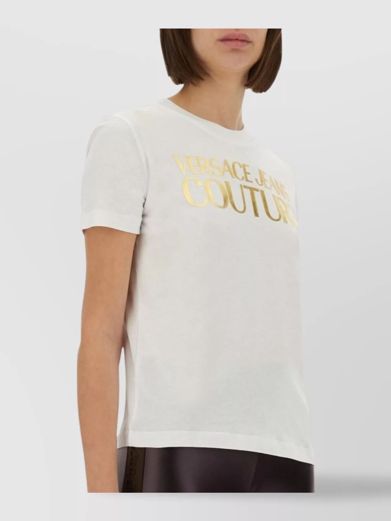 Versace Jeans Couture Metallic Logo Crew Neck T-Shirt