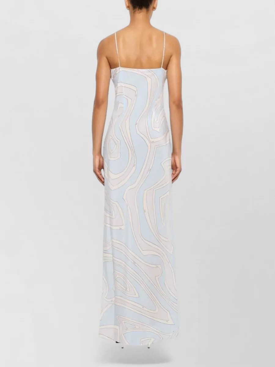 Pucci Silk V-Neck Side-Slit Maxi Dress