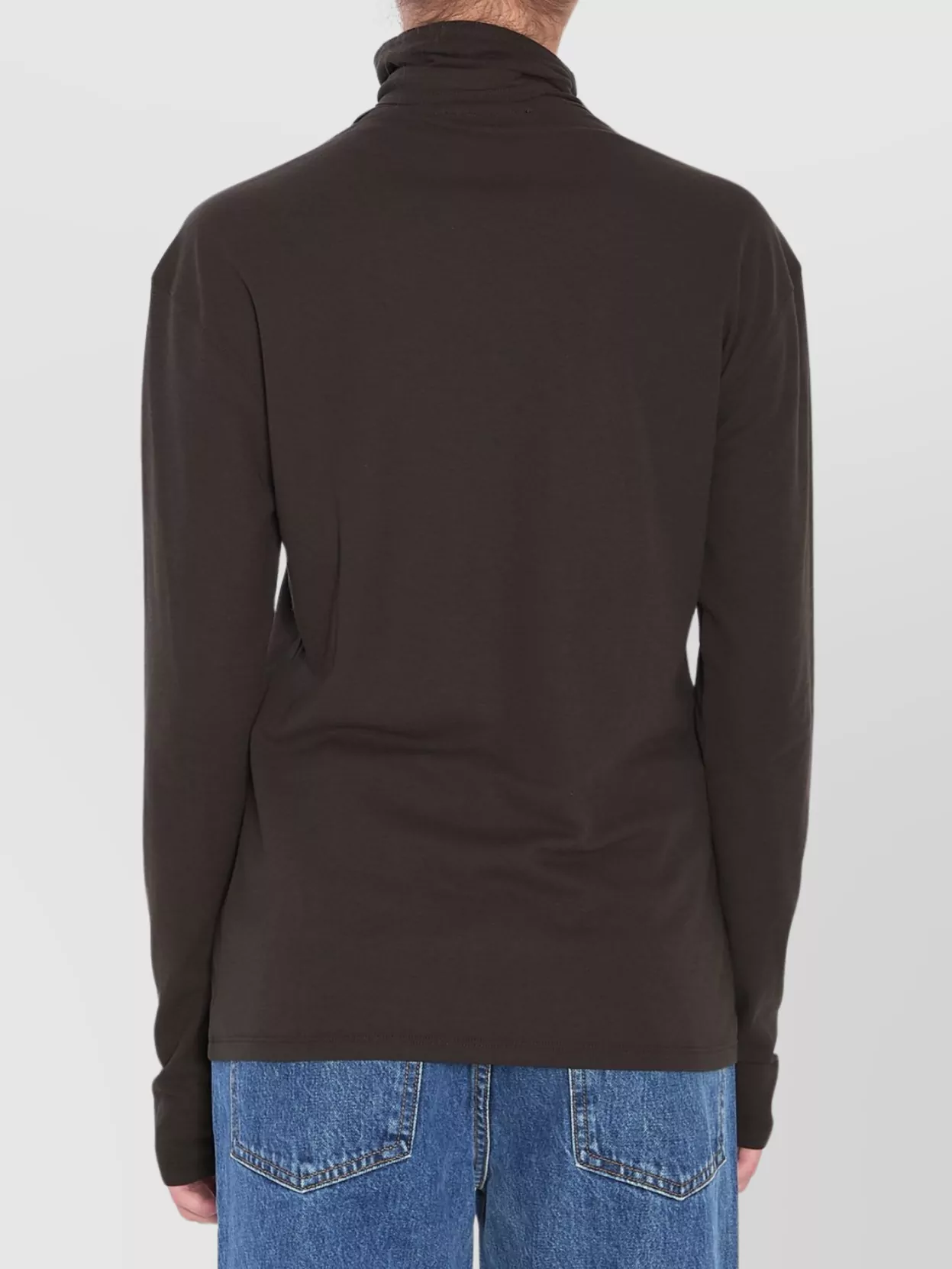 Lemaire Long Sleeve Foulard Top In Brown
