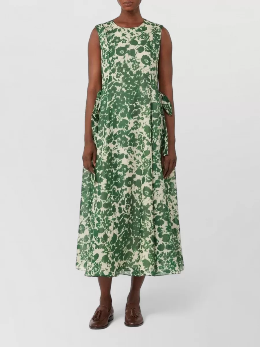 S Max Mara Printed Sleeveless Midi Dress