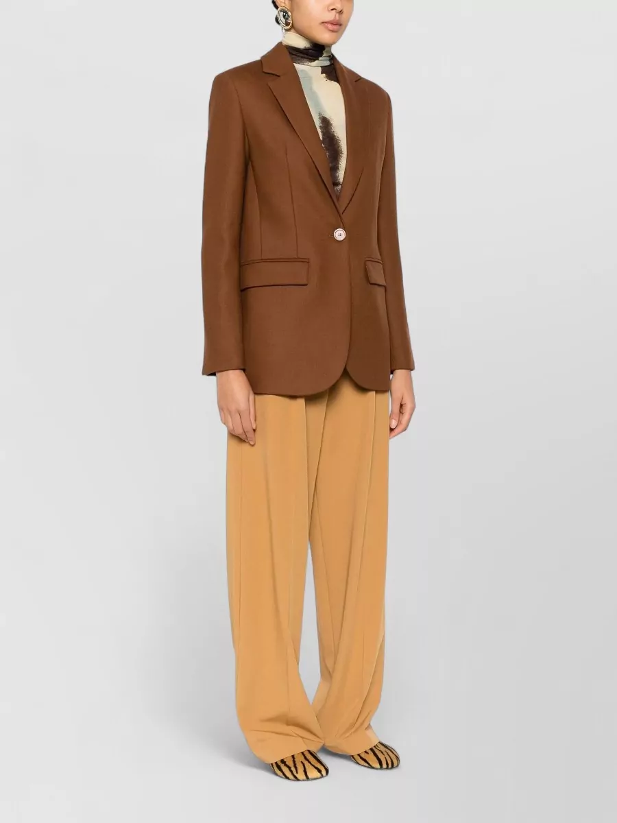 Semicouture Tailored Jacket Back Vent Front Flap Pockets