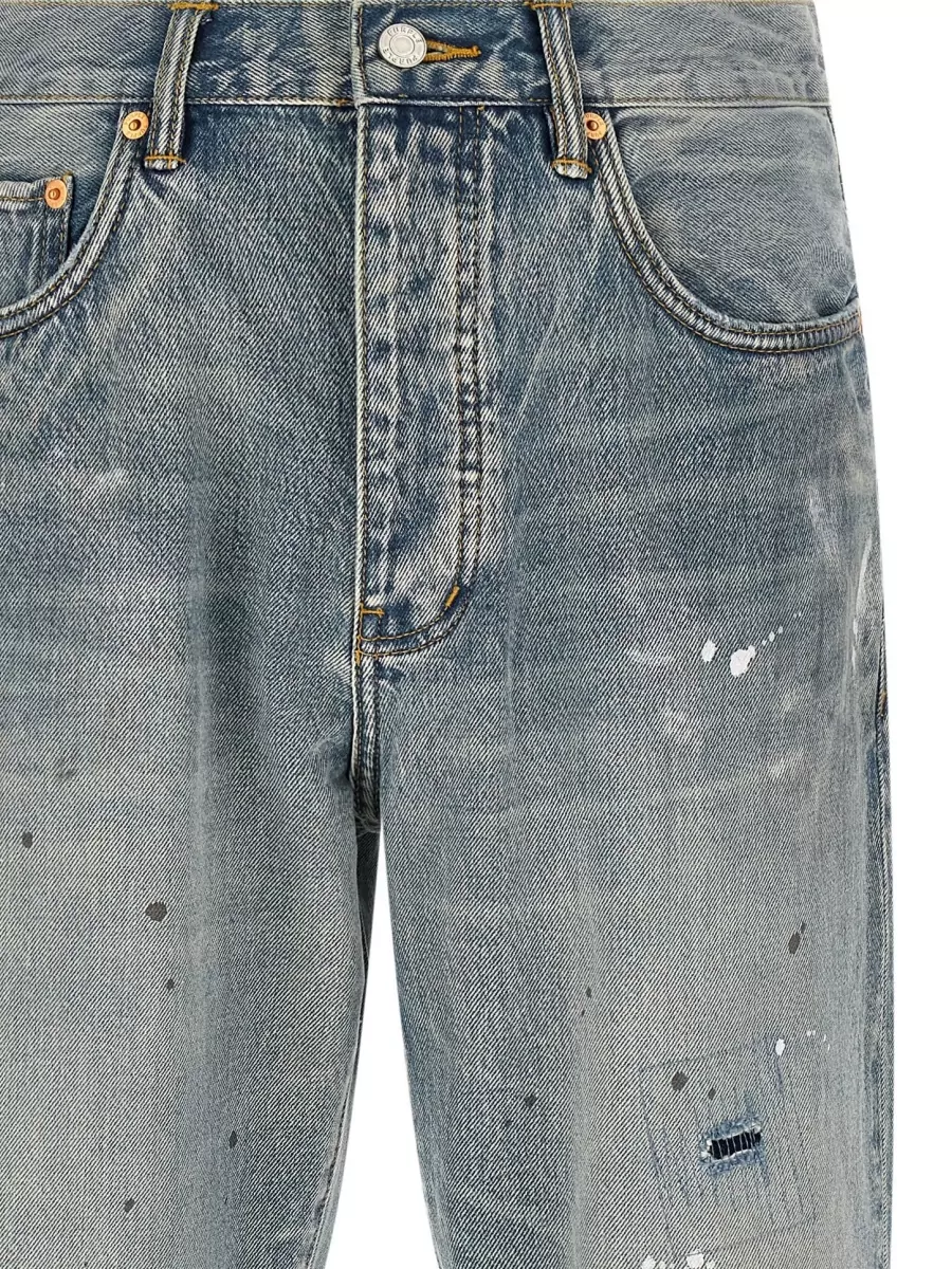 Purple Denim Mid-Rise Straight-Leg Jeans