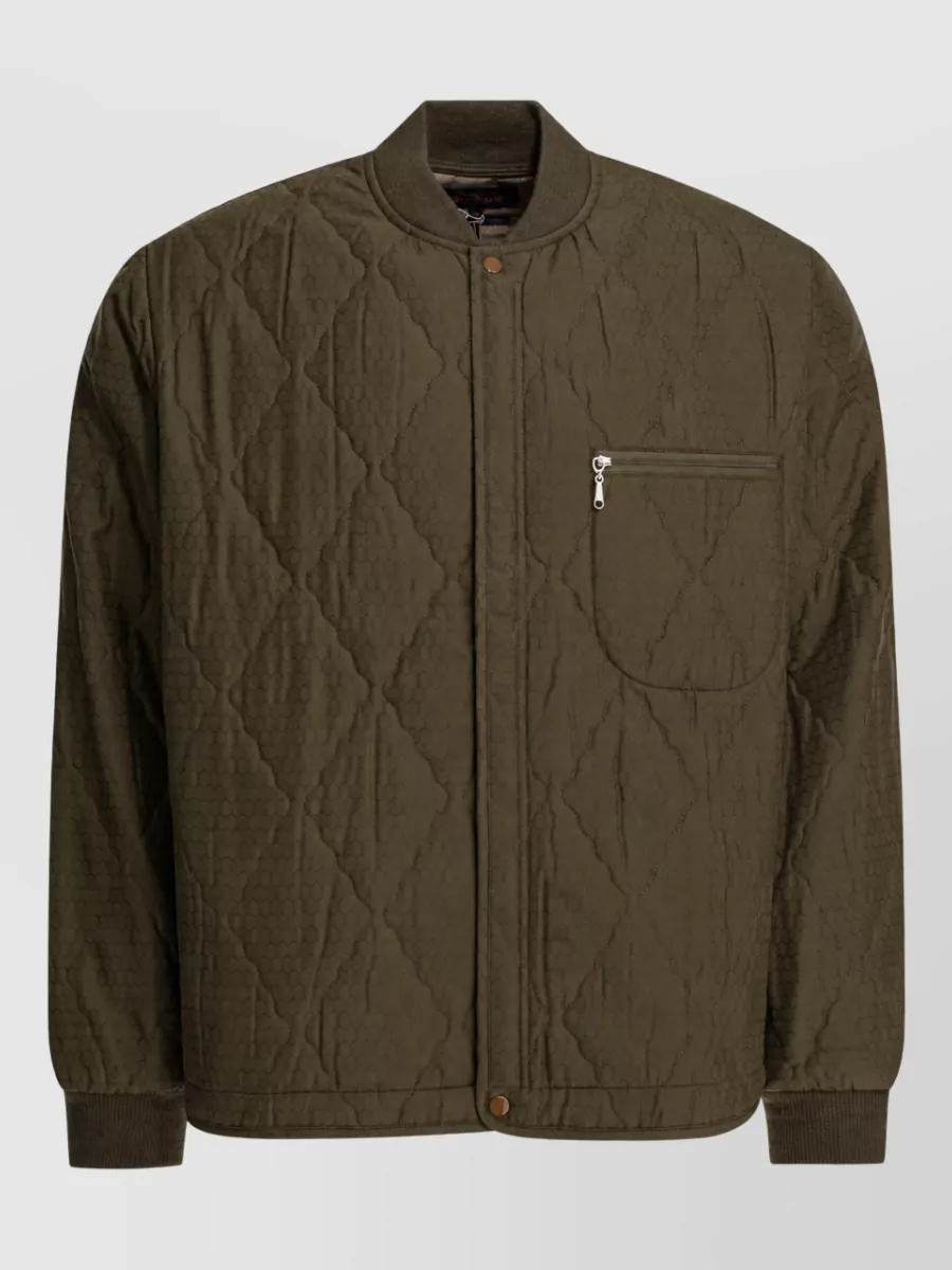Beams Quilted Nylon Padded Coat In Brown