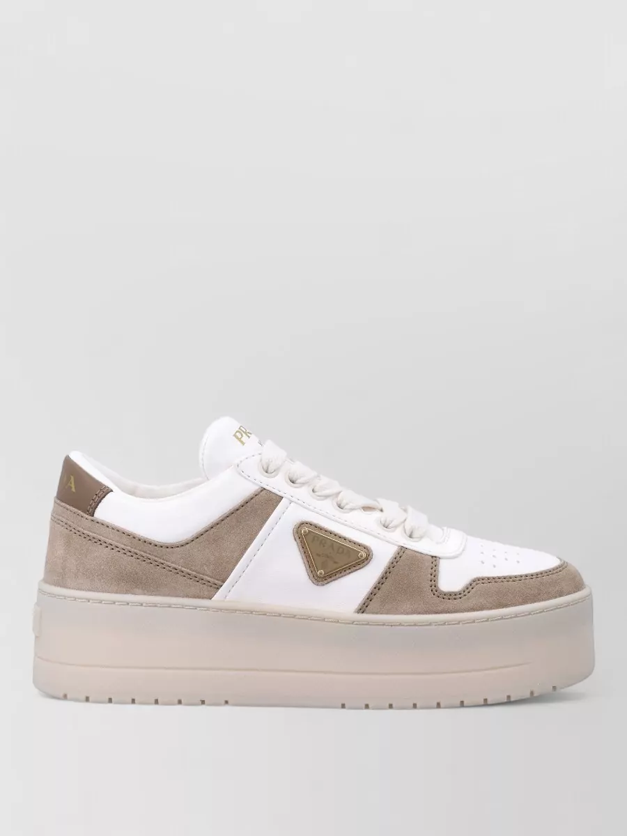 Prada leather low-top sneakers