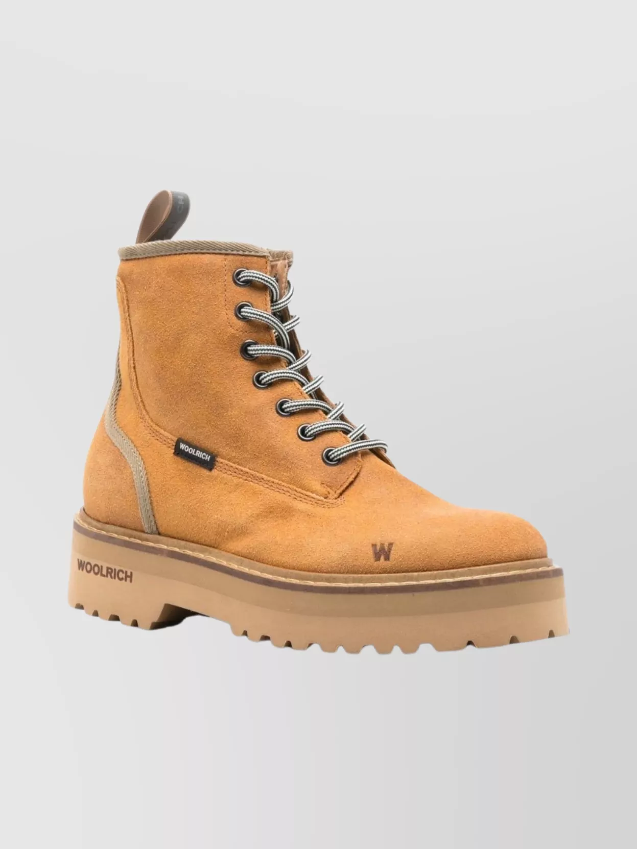Woolrich Round Toe Lace Up Platform Boots In Brown