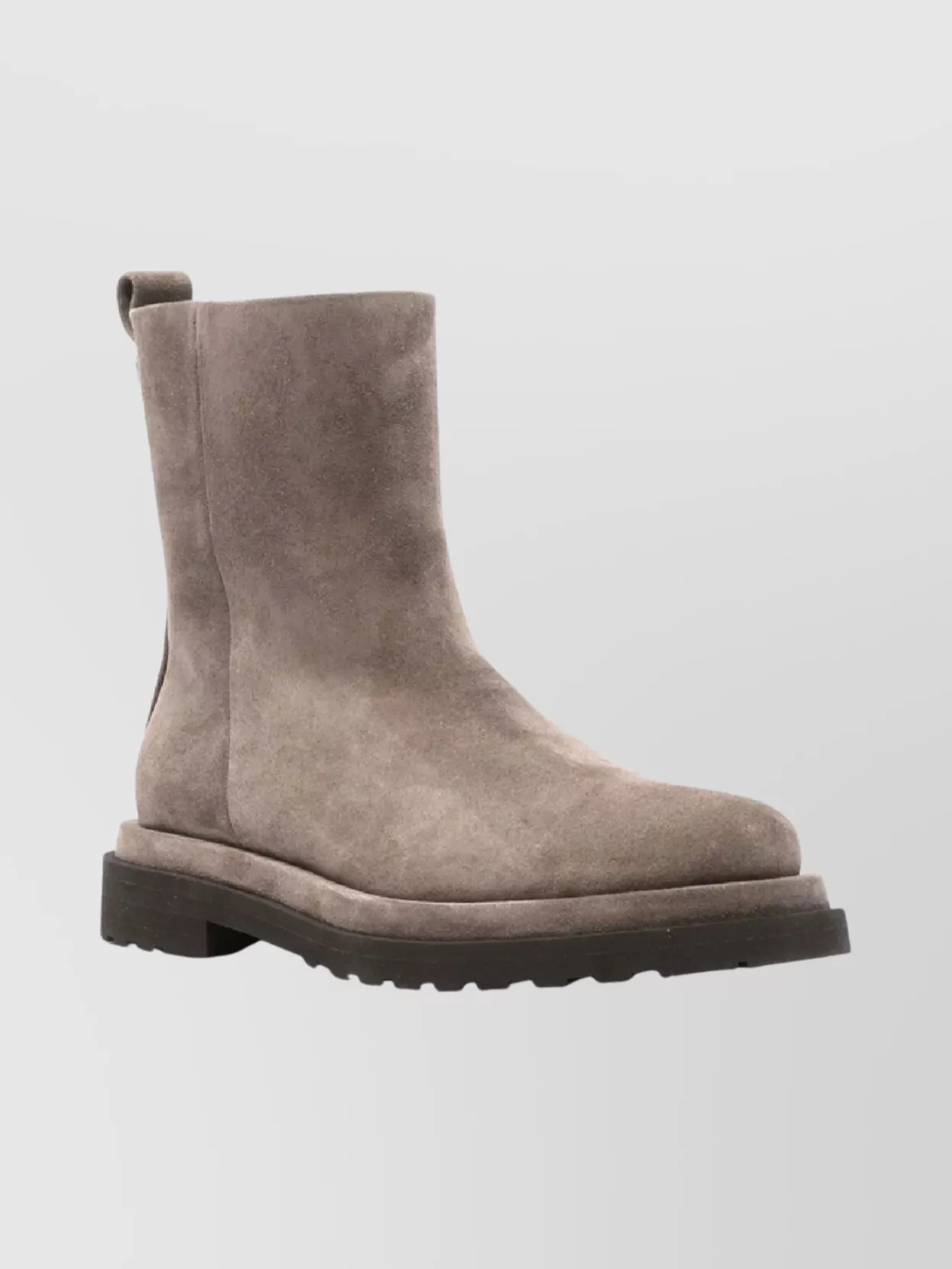 Brunello Cucinelli Chunky Sole Suede Boots With Pull Tab In Brown