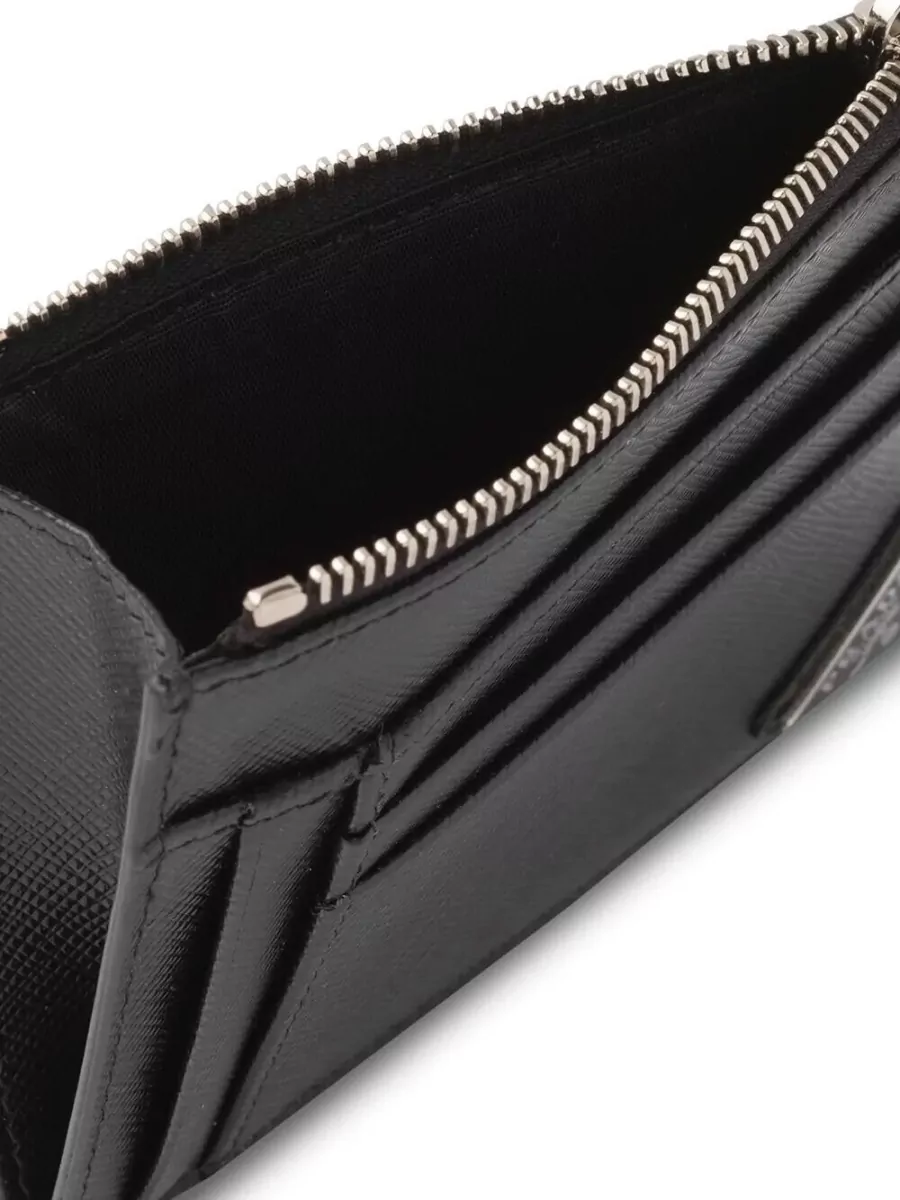 Prada Calf Leather Zip Cardholder