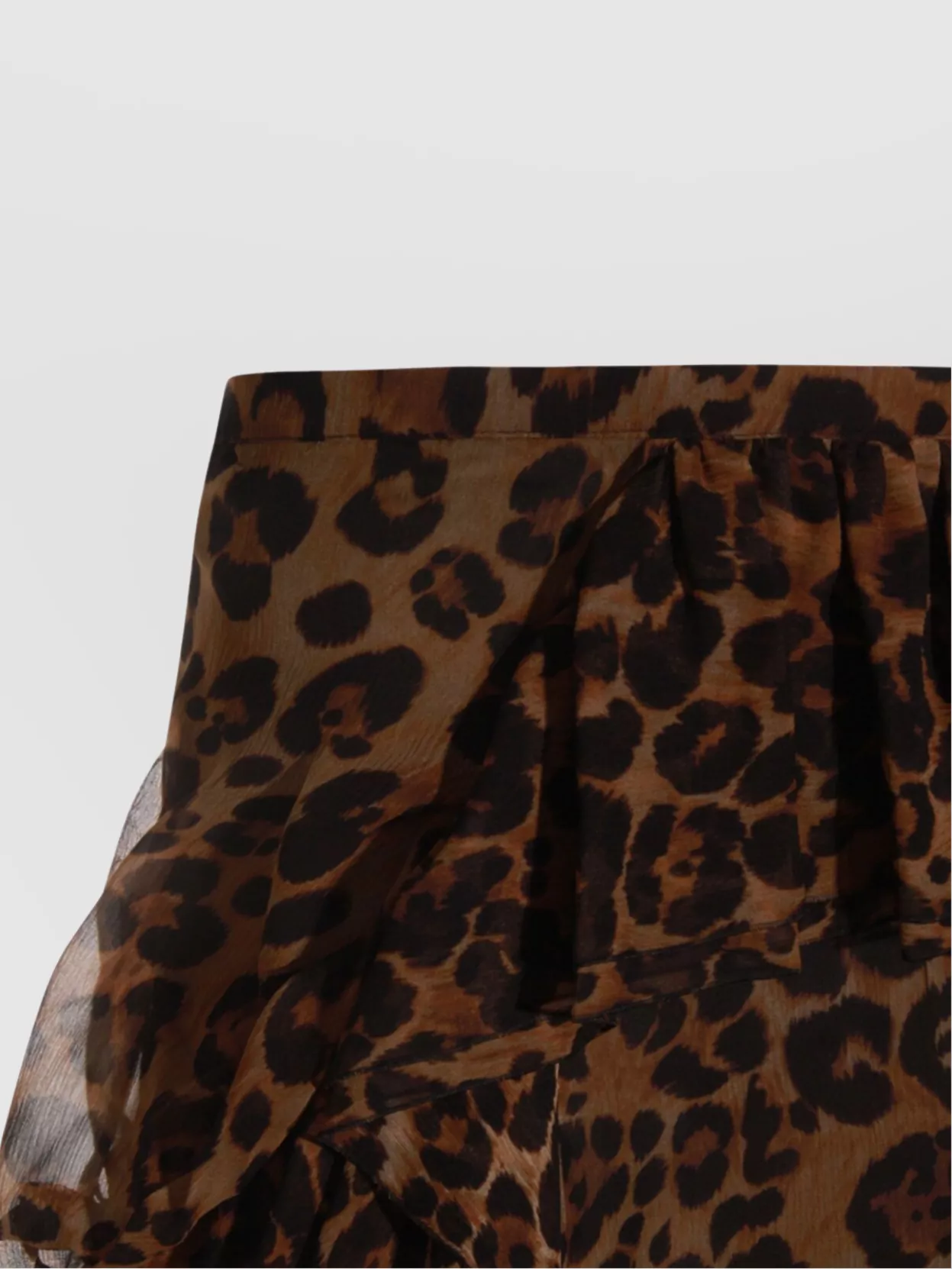 Blumarine Animal Print Layered Sheer Skirt