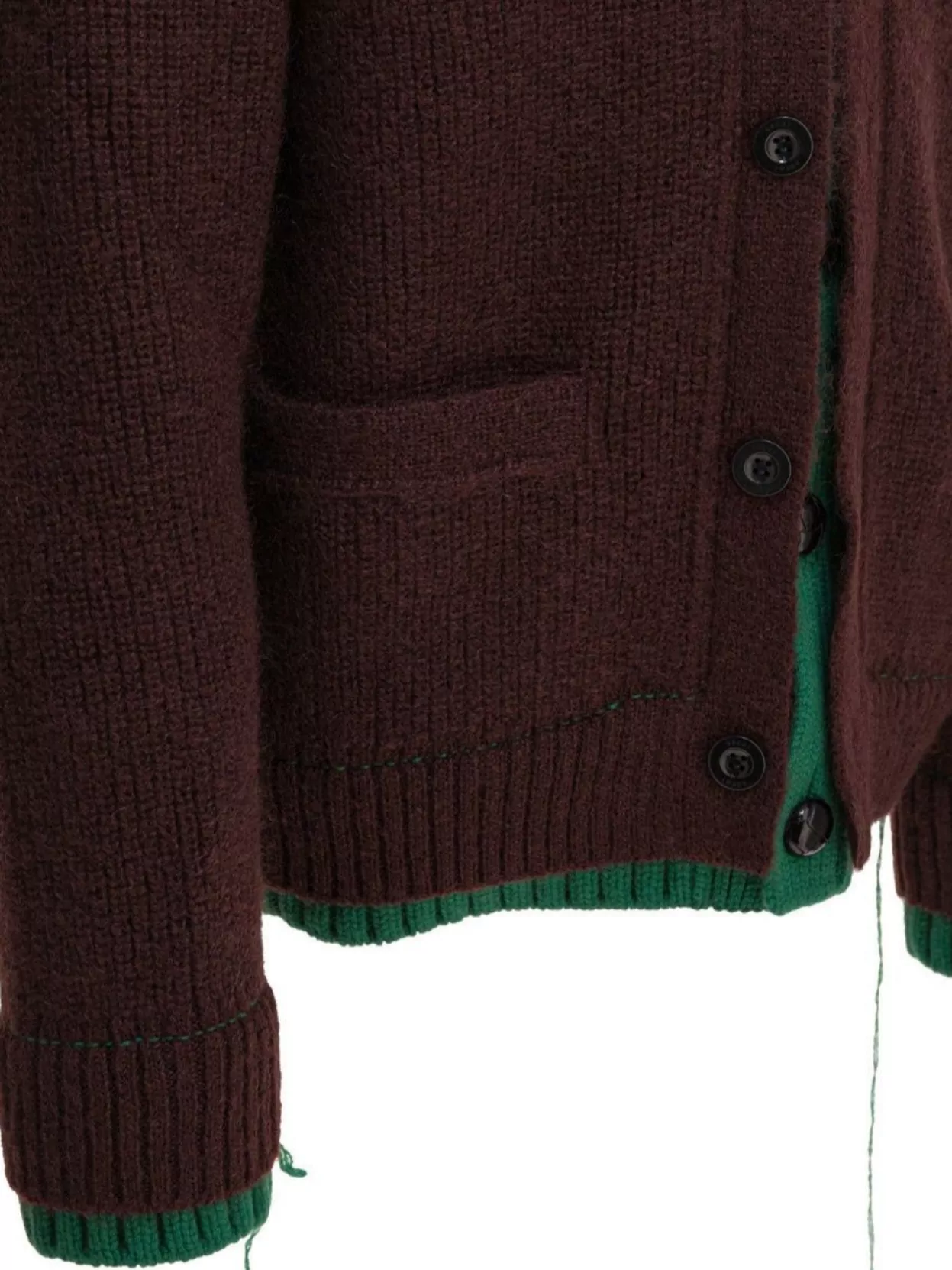 Sacai Cardigan Contrast Trim Wool Blend