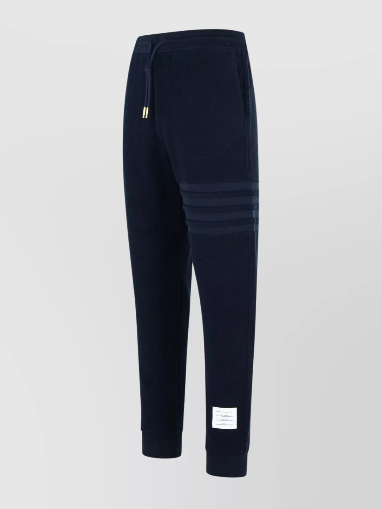 Thom Browne Cotton Pants With Drawstring Waist And Side Stripes