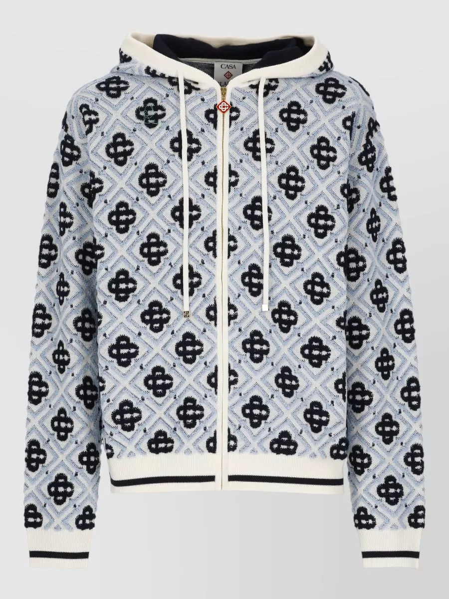Casablanca wool hooded zip jacket