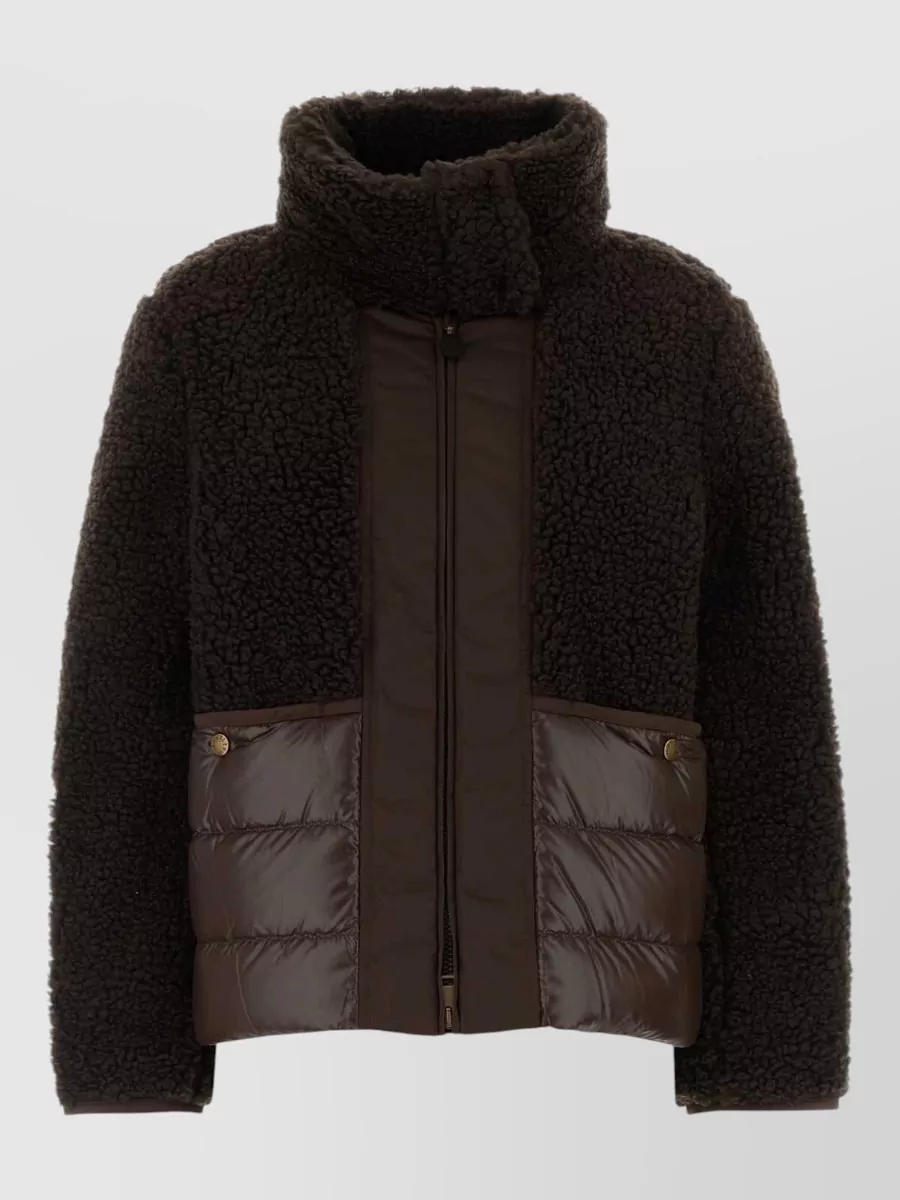 Moncler down teddy-effect short coat