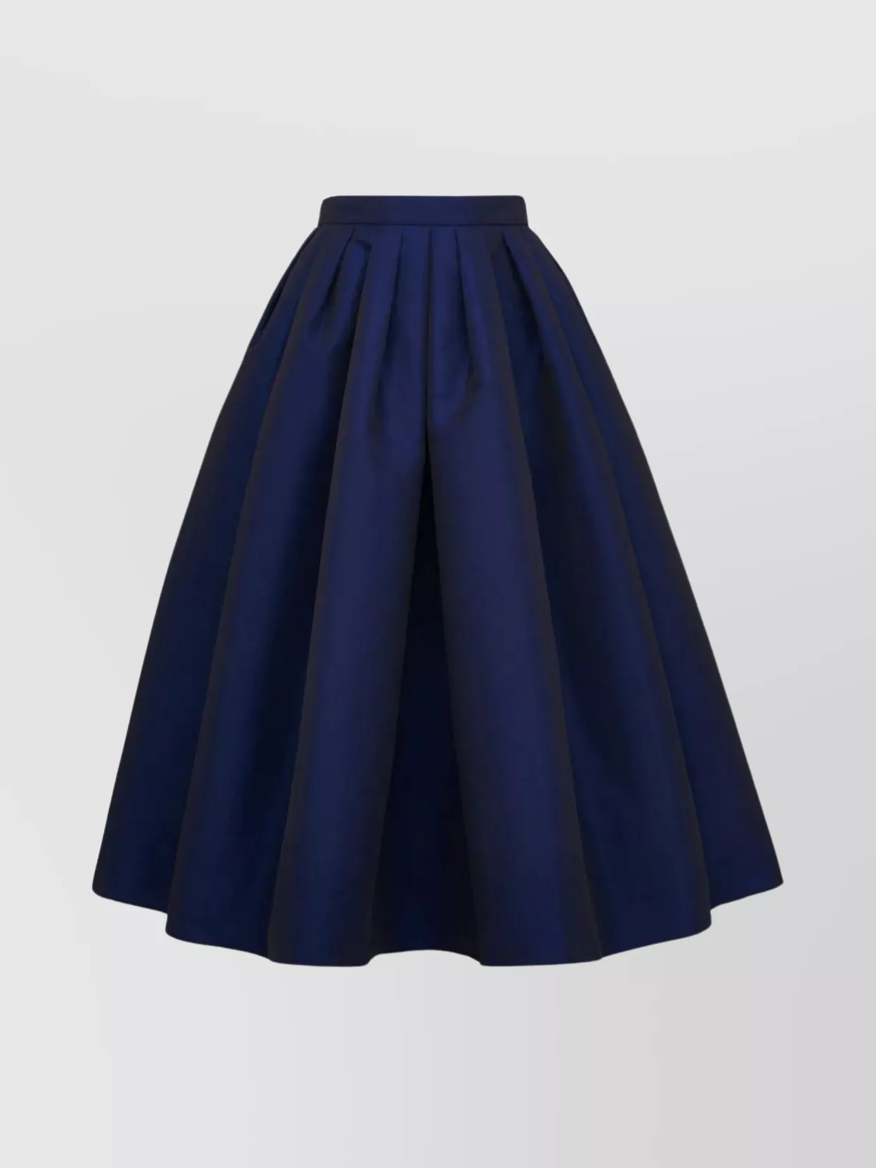 Shop Alexander Mcqueen Waistband Pleated Midi Skirt In Blue
