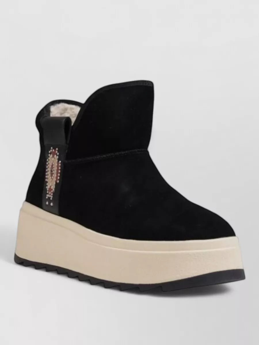 Ash suede leather platform boot