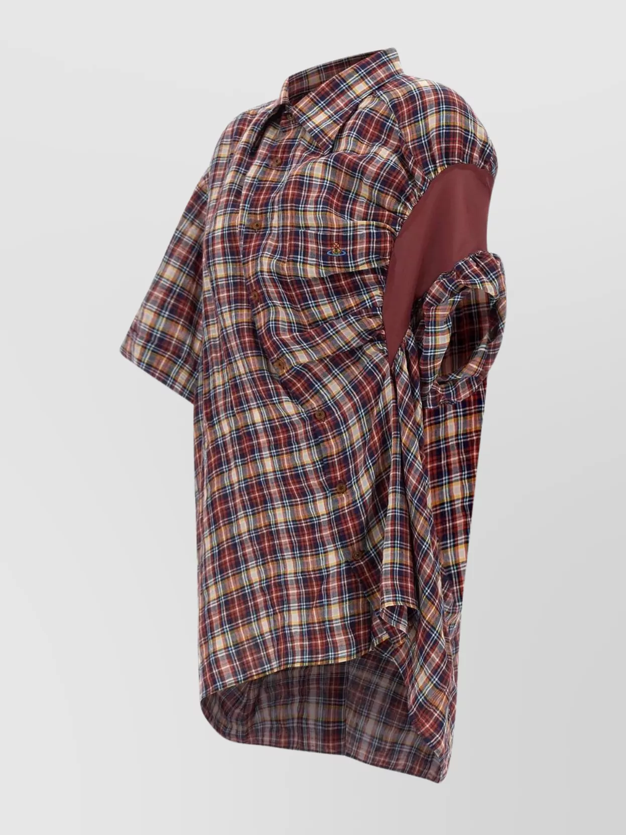 Vivienne Westwood Deconstructed Tartan Shirt Tulle Insert