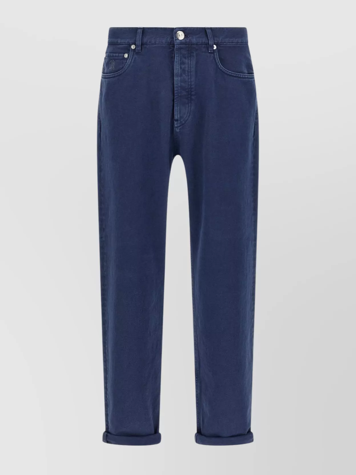 Brunello Cucinelli Rolled Cuff Denim Trousers In Blue