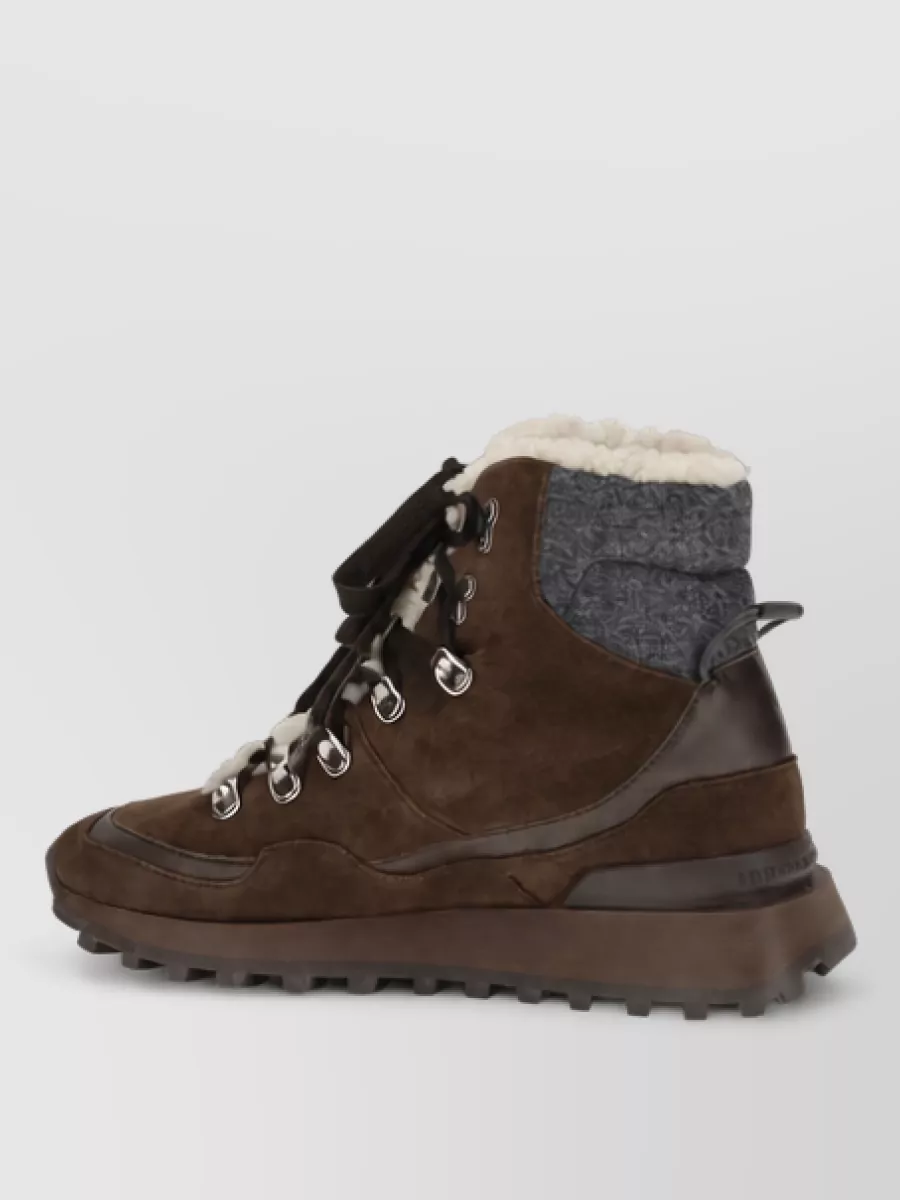 Brunello Cucinelli Leather Lace-Up Hi-Top Sneakers