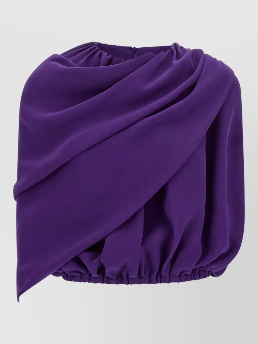 Balenciaga Silk Asymmetric Draped Cape Top
