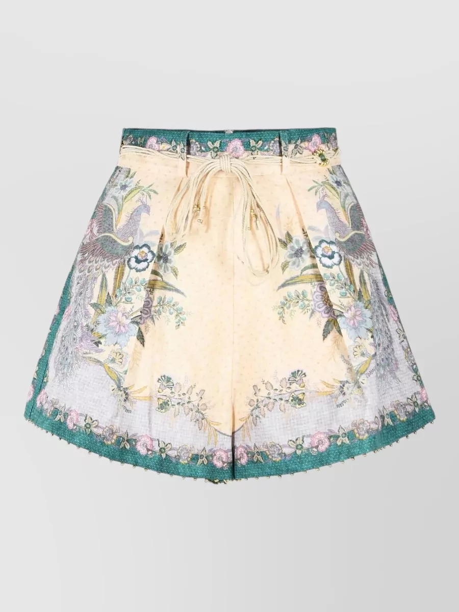 Zimmermann Linen Pleated Shorts