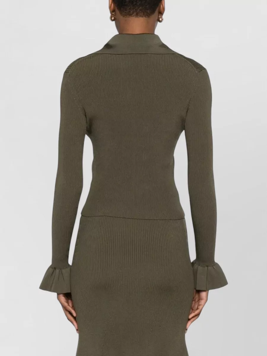 Self-Portrait Cutout Long-Sleeve Knitted Top
