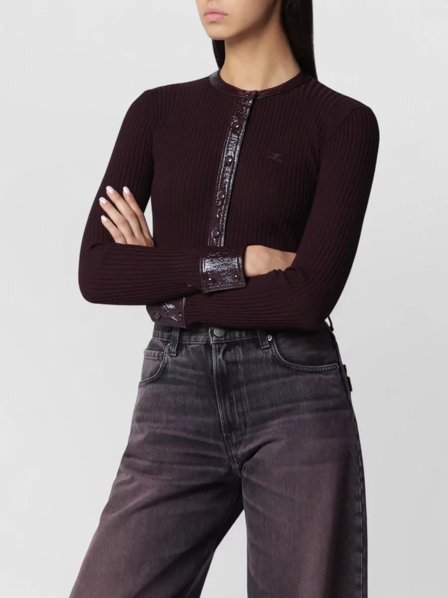 Courrèges ribbed knit cardigan