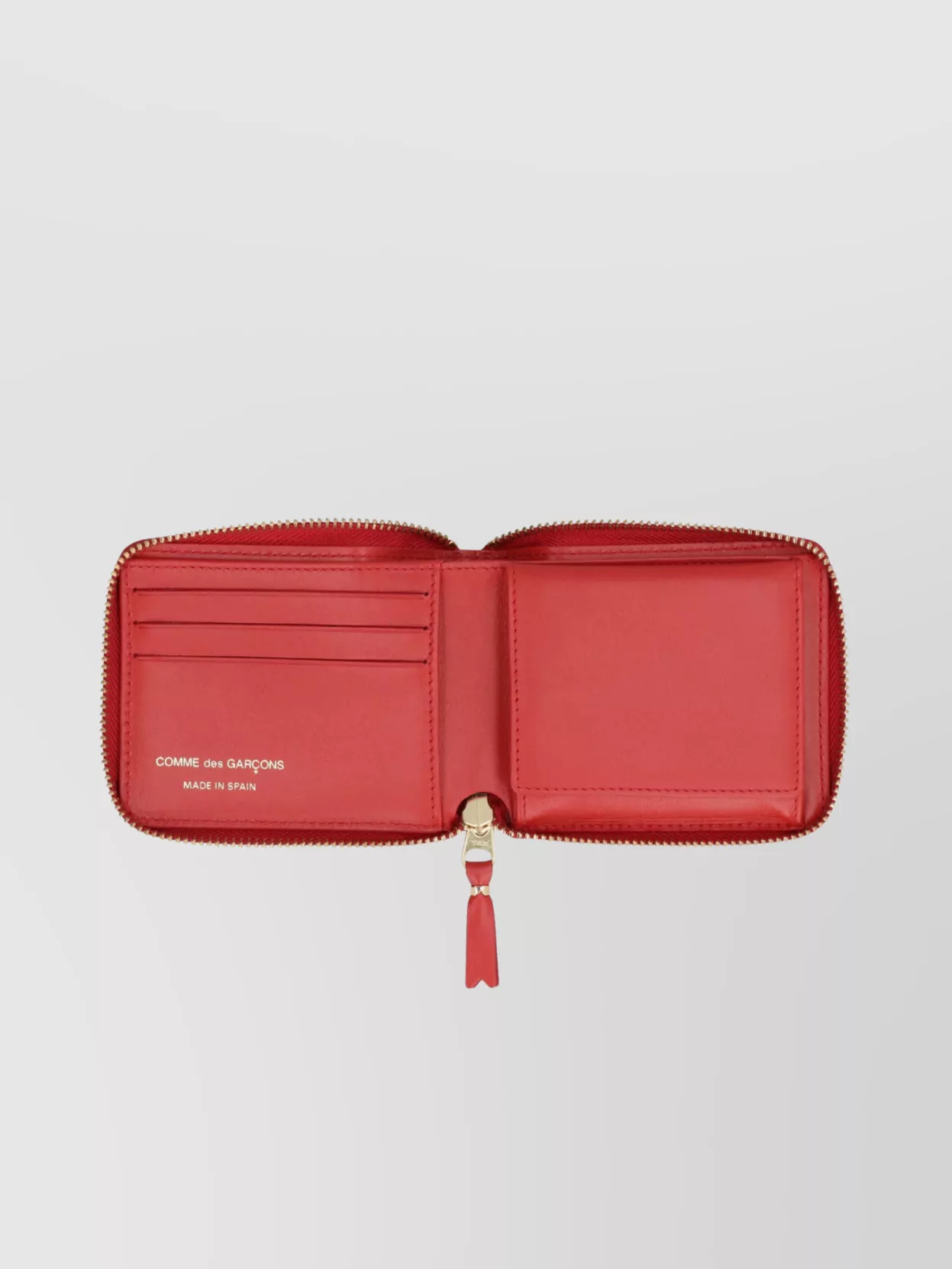 Comme Des Garçons Leather Mini Wallet Polka-Dot Motif