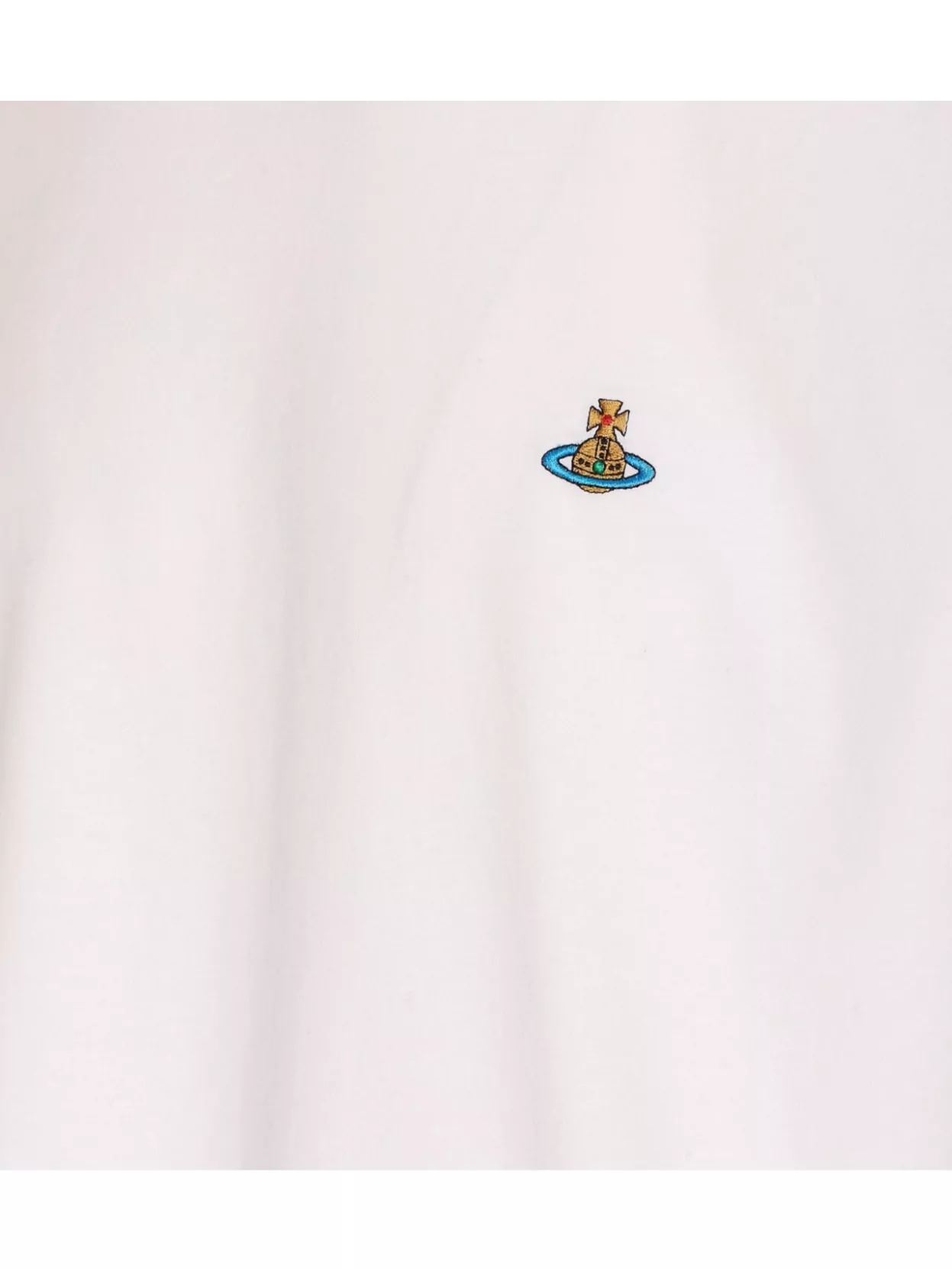 Vivienne Westwood White Crewneck T-shirt With Orb Logo Detail On The Front In Cotton Woman In White