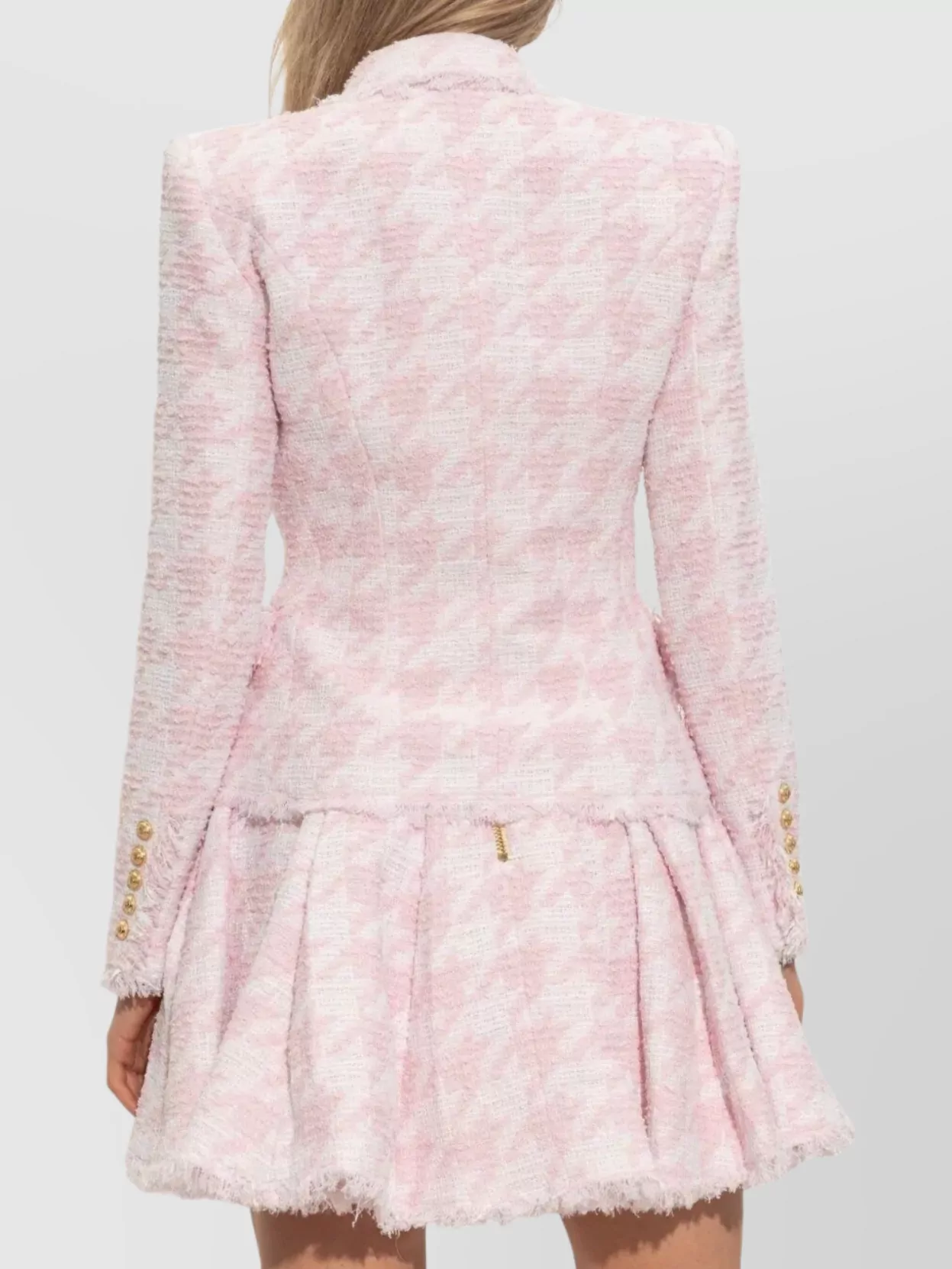 Balmain Tailored Houndstooth Jacket Six Buttons