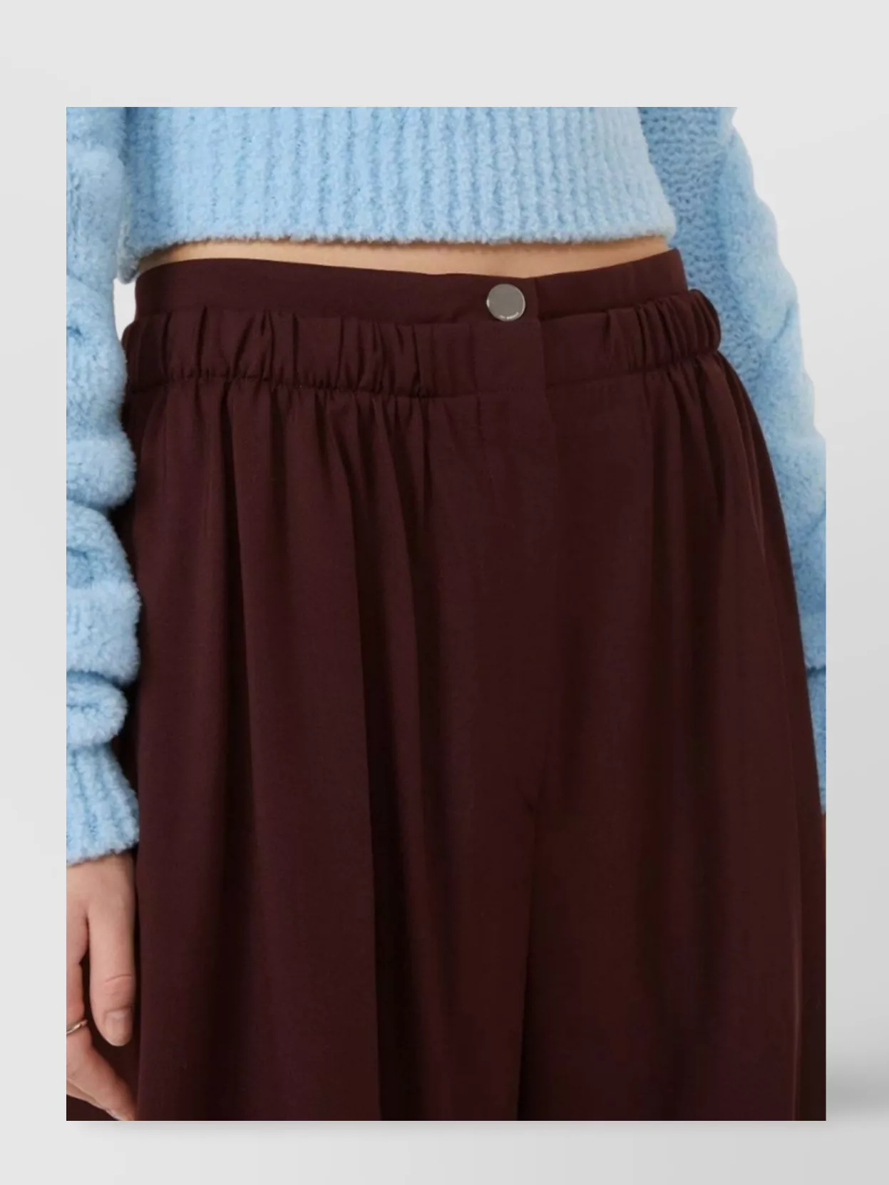Sportmax Loose Fit Trousers Double Belt Motif In Brown