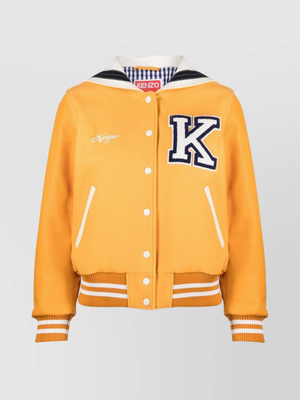 Kenzo Varsity Style Wool Bomber Jacket In Animal Print