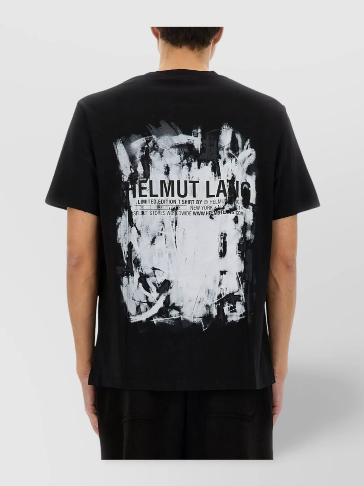Helmut Lang Scribble Crew Neck Graphic Print Short Sleeves