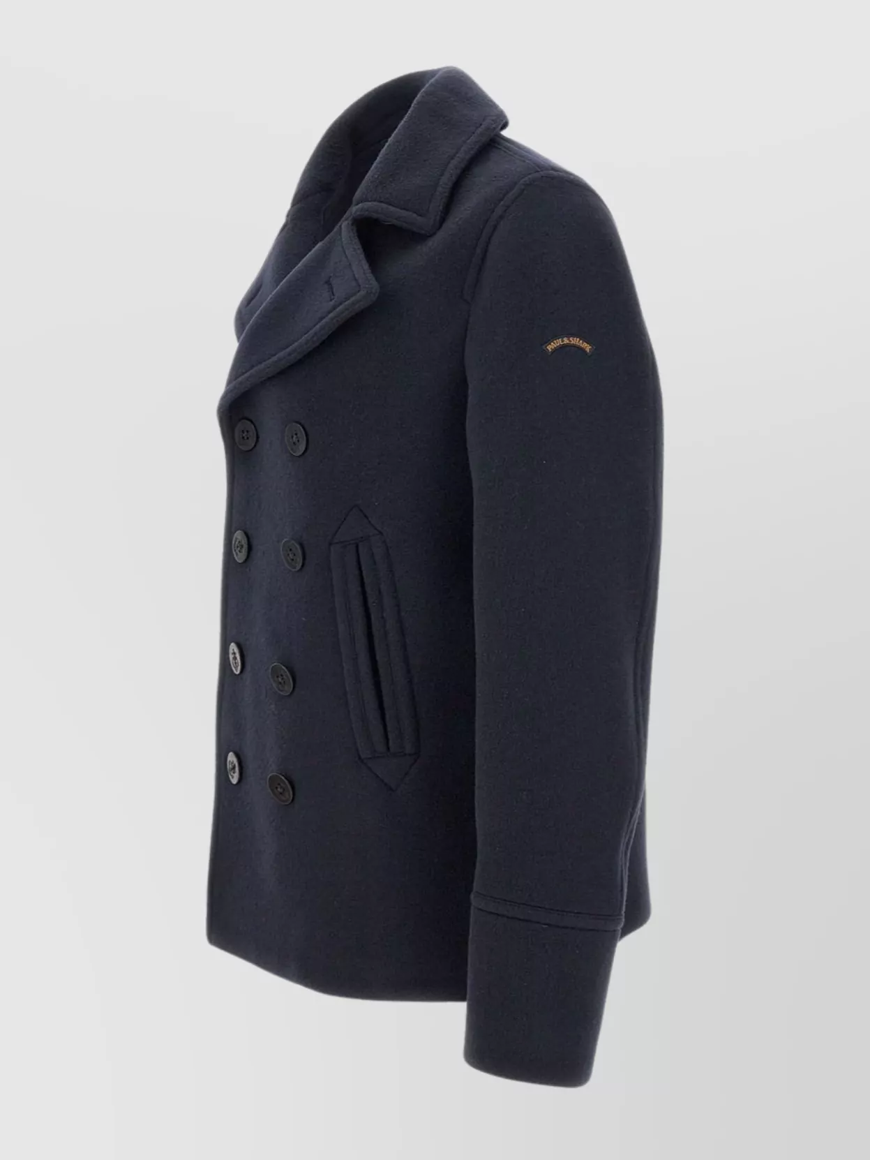 Shop Paul & Shark Peak Lapel Wool Coat