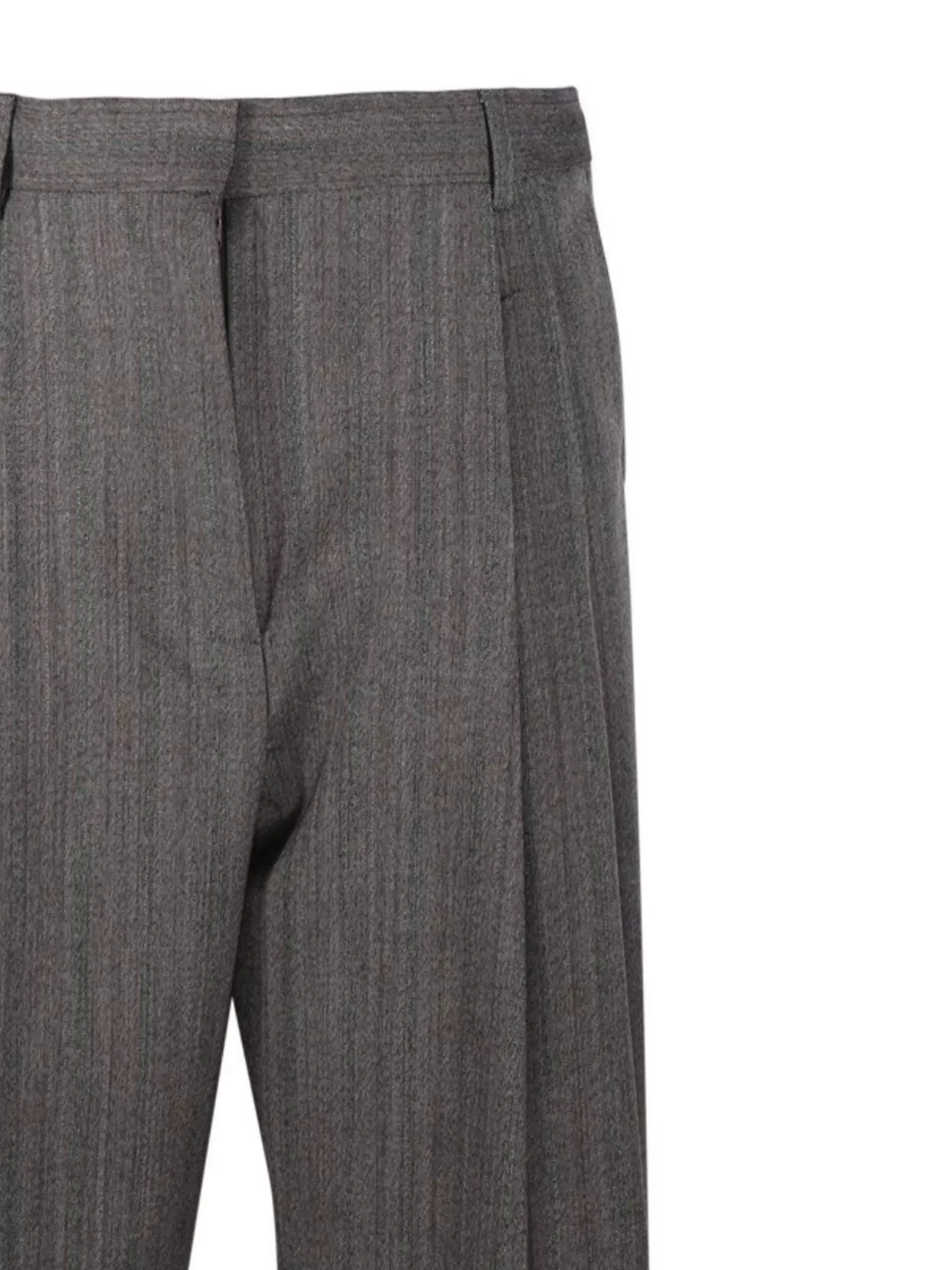 Dries Van Noten Pleated Trousers With Belt Loops And Cuffed Hem In Brown