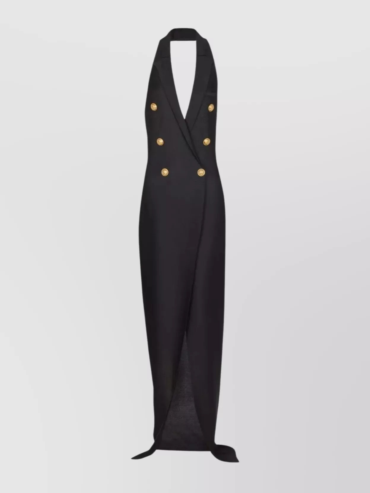 Balmain 6 Buttons Long Halterneck Knit Dress