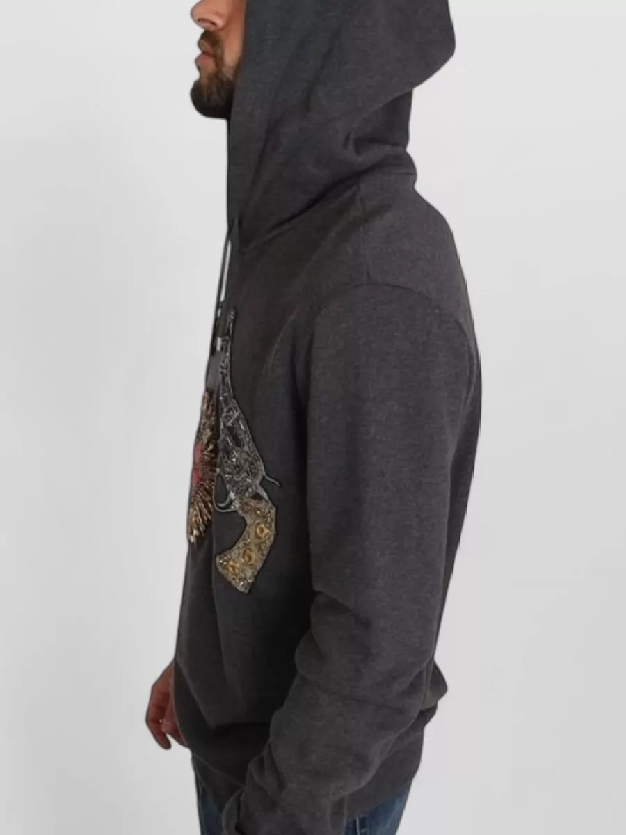 Dolce&Gabbana Cotton Hooded Crystal-Embellished Sweatshirt