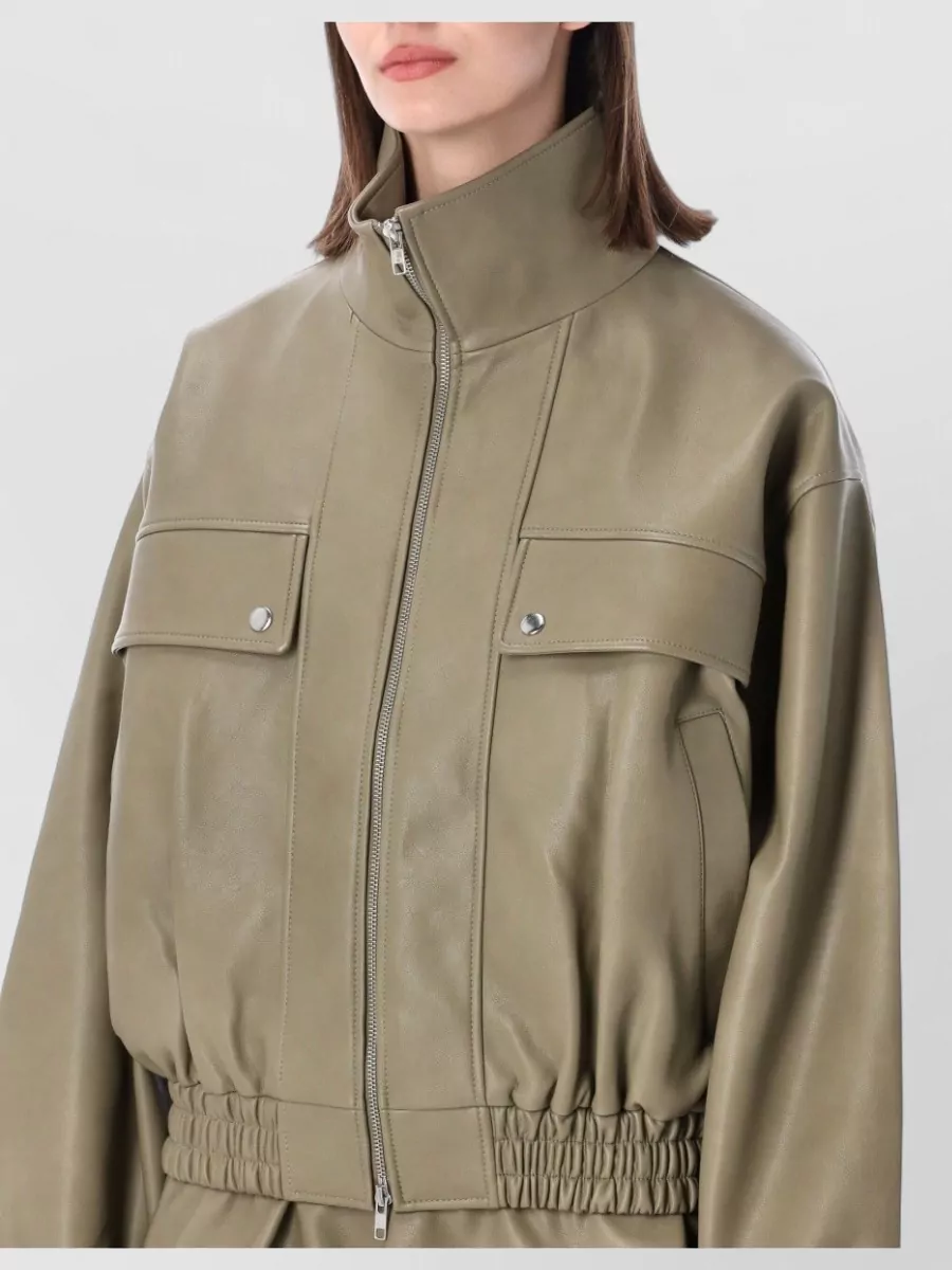 The Frankie Shop Faux Leather Bomber Jacket