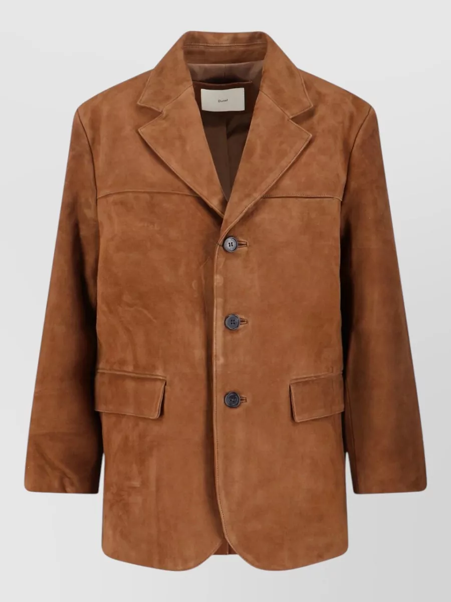 Dunst leather single breasted coat