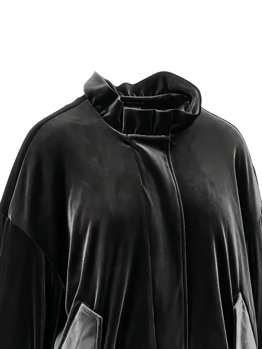 Emporio Armani Velvet-Effect Oversized Jacket