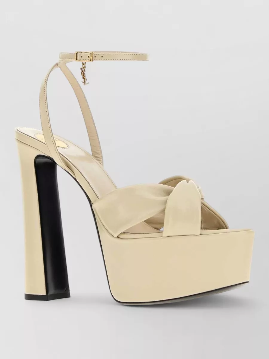 Saint Laurent Franciane leather platform open toe sandals