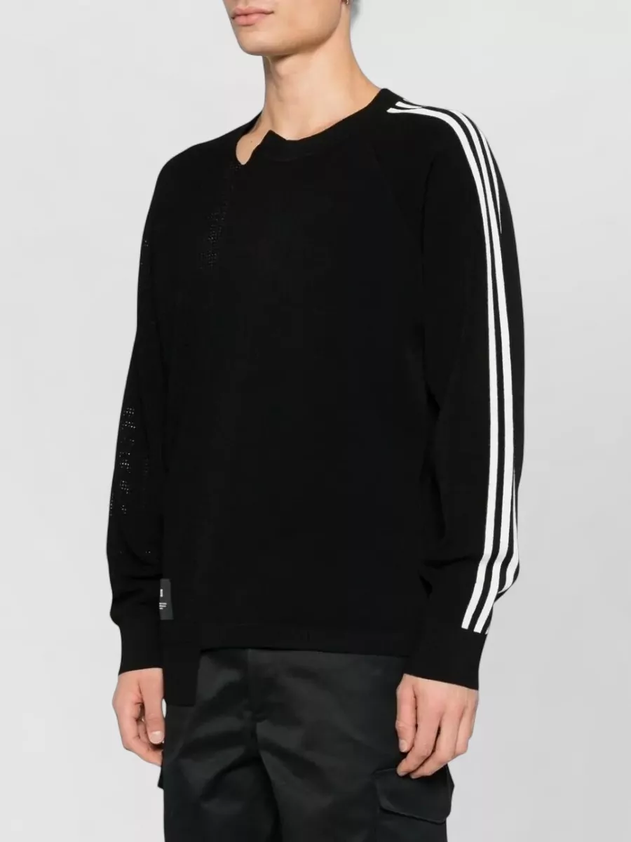 Y-3 Asymmetric Crew Neck Fine Knit Sweater