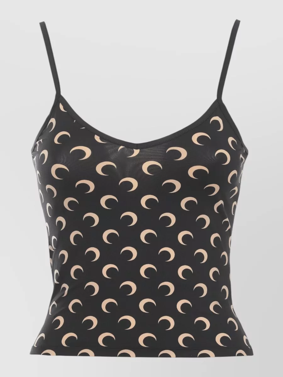 Marine Serre moon print sleeveless v-neck tank top