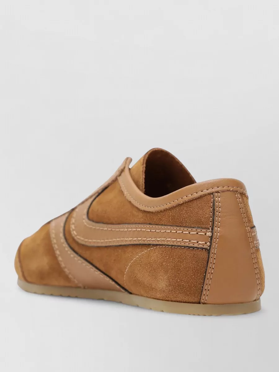 Dries Van Noten Women Brown Low-top Sneakers With Two-tone Lace-up In Suede Woman