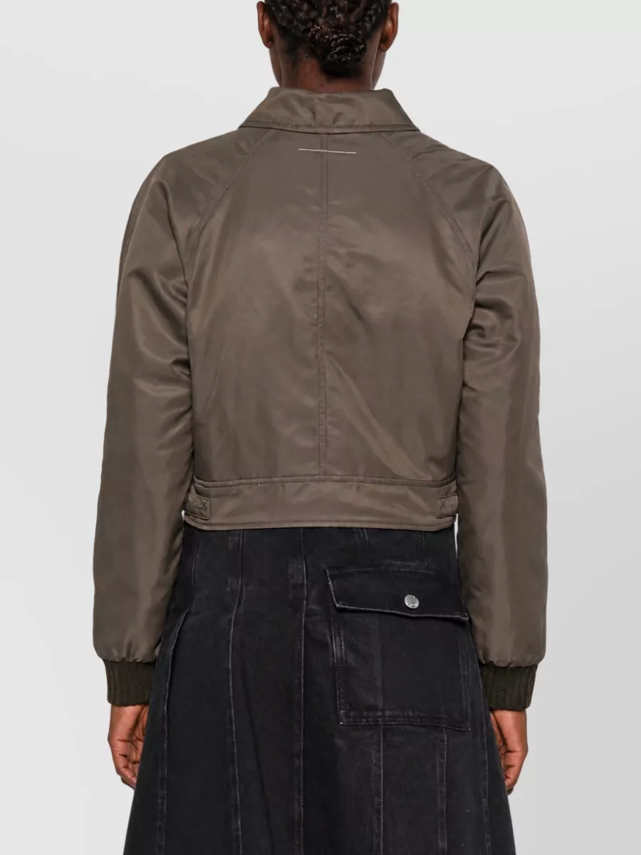 Mm6 Maison Margiela Cropped Nylon Single-Breasted Coat