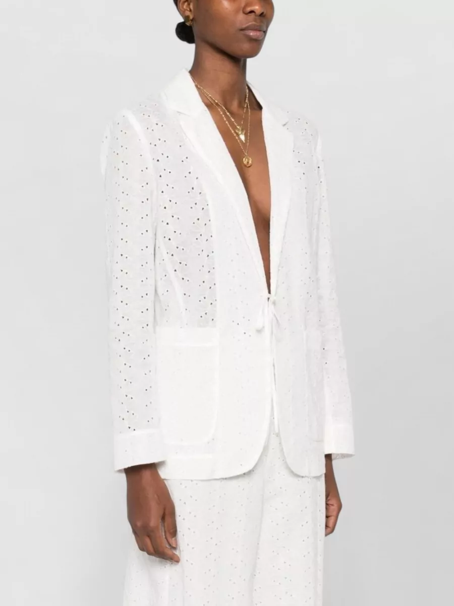 Forte Forte Embroidered Cotton Three-Quarter Sleeve Jacket