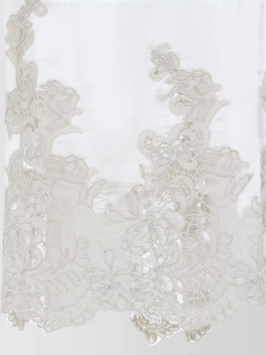 Ermanno Scervino Silk Lace-Panel Straight Skirt