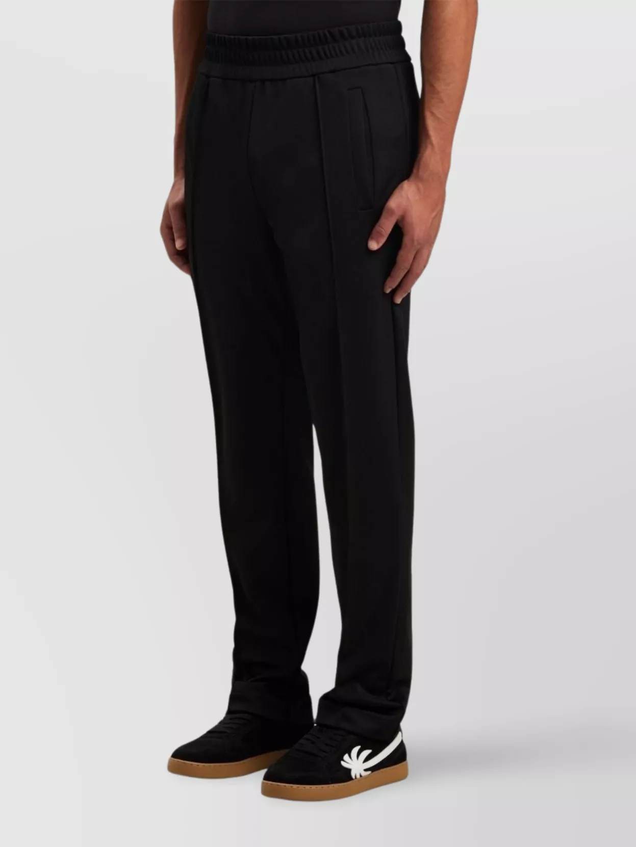 Palm Angels Trousers With Elasticated Waistband And Ribbed Cuffs