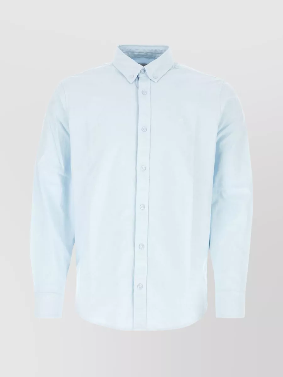 Shop Carhartt Cotton Shirt With Buttoned Collar And Rounded Hemline In White